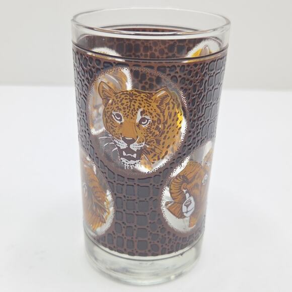 Libbey African Safari Textured Tumblers Highball Signed M. Dia Set of 5 Vintage - Picture 9 of 14